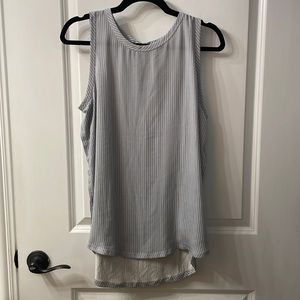 Blue and White Striped LOFT M Shirt